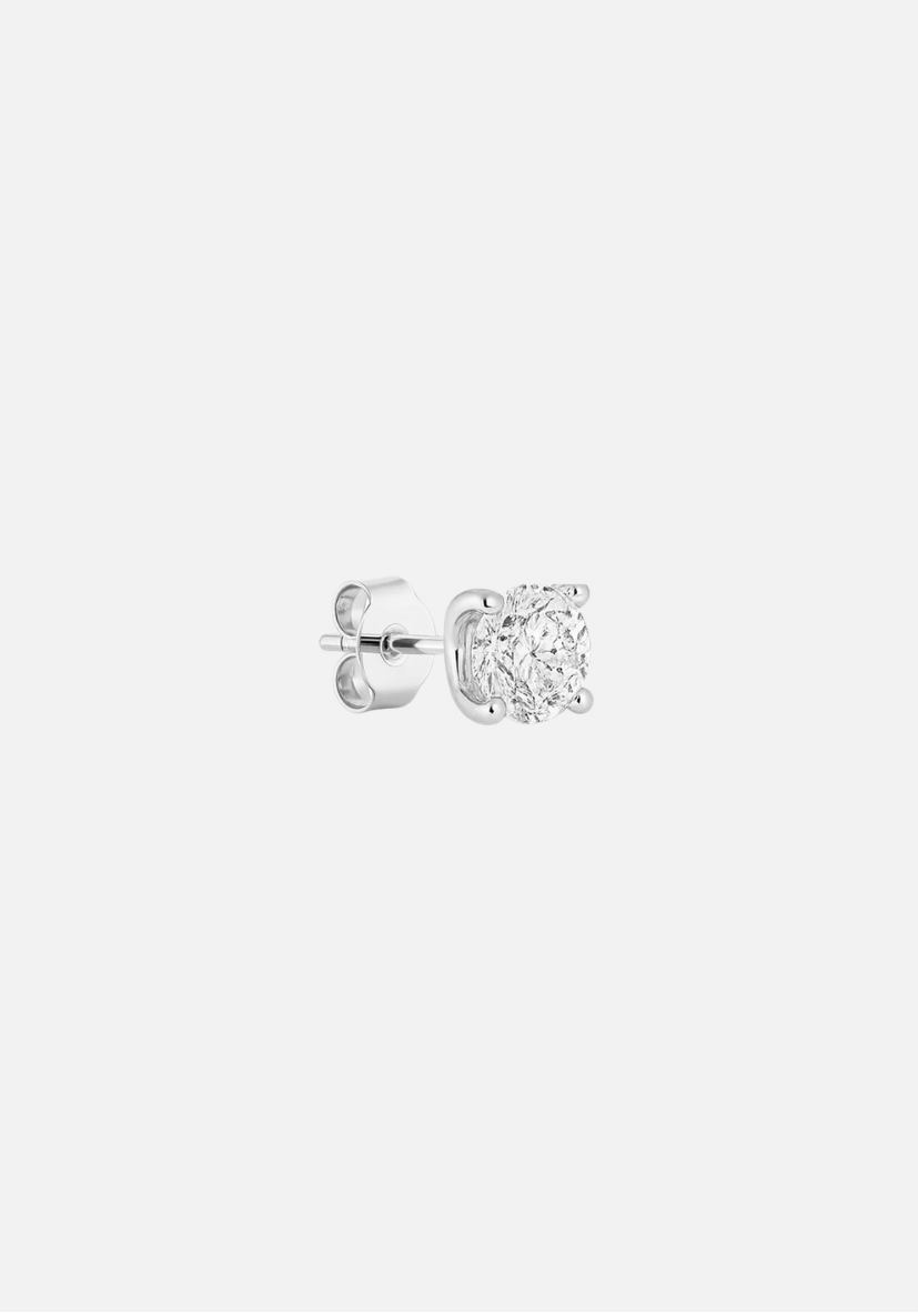 Crystal Diamond Earstud Silver