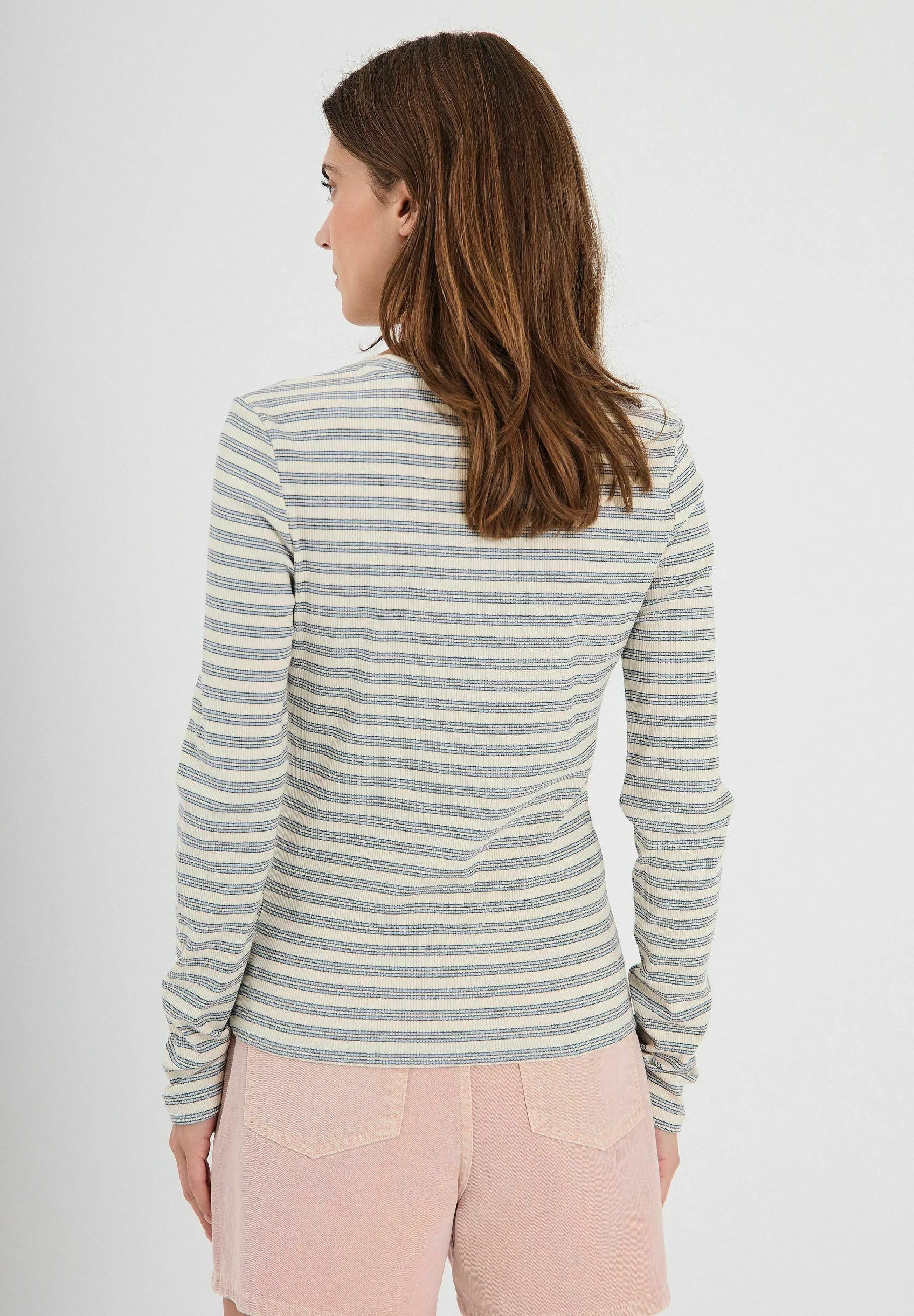 Cafia top light blue stripes