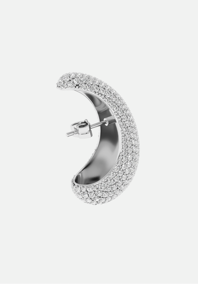 Bulb Diamond Earstud Silver