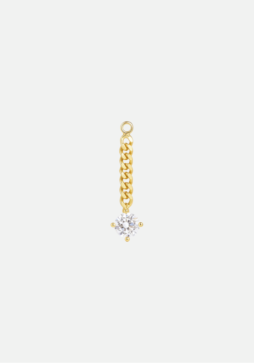 Diamond On A Chain Charm Gold