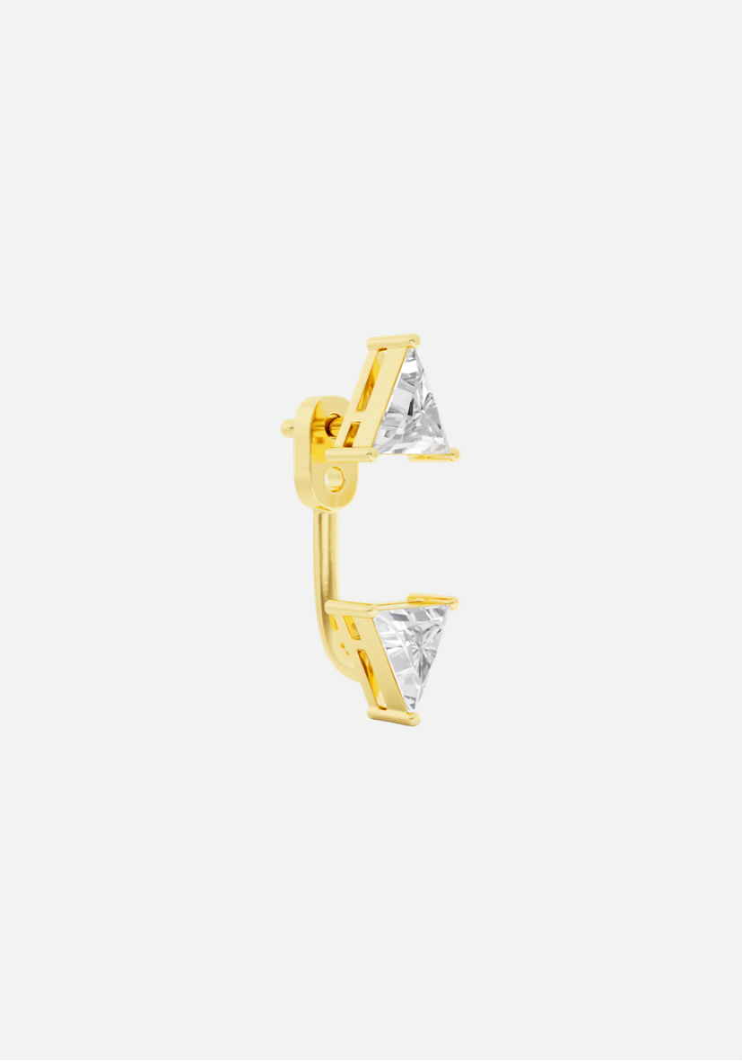 Triangle Jacket Earstud Gold