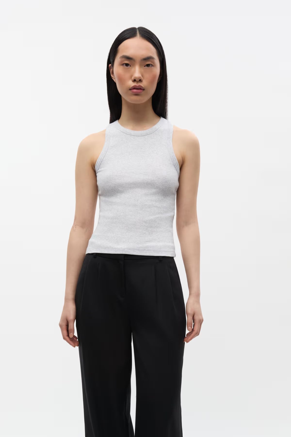Enally racer top light grey melange