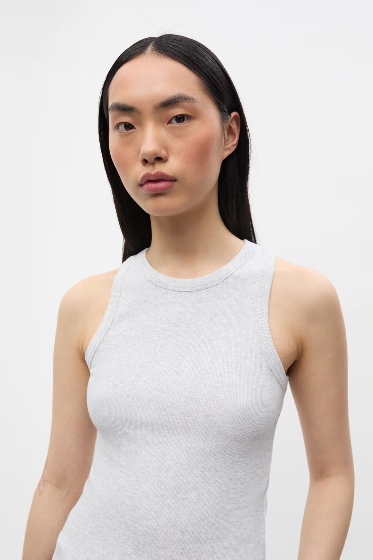 Enally racer top light grey melange