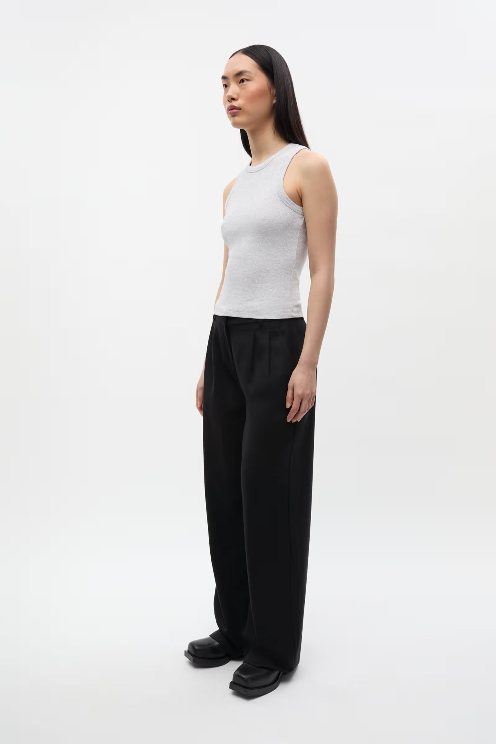 Enally racer top light grey melange