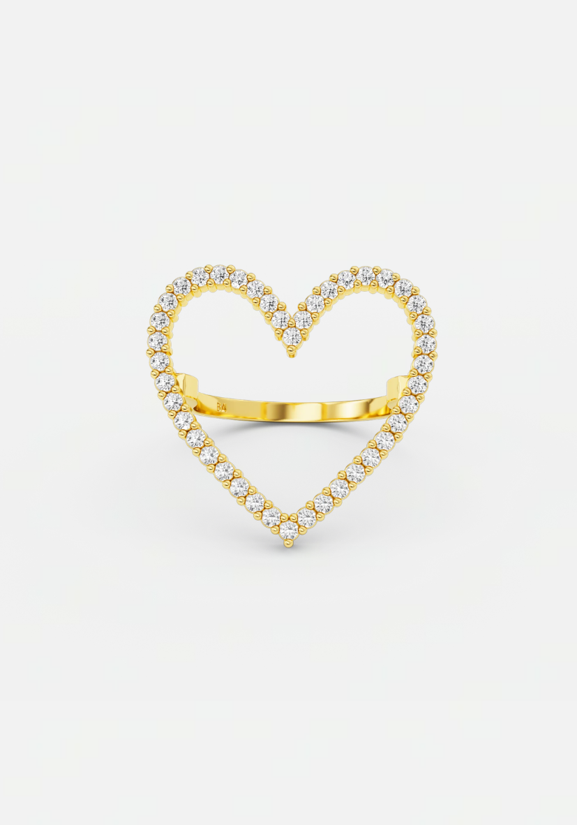 Heart diamond ring gold