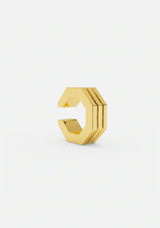 Edge small stripe earcuff gold