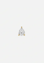 Pear diamond earstud gold
