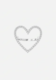 Heart diamond ring silver