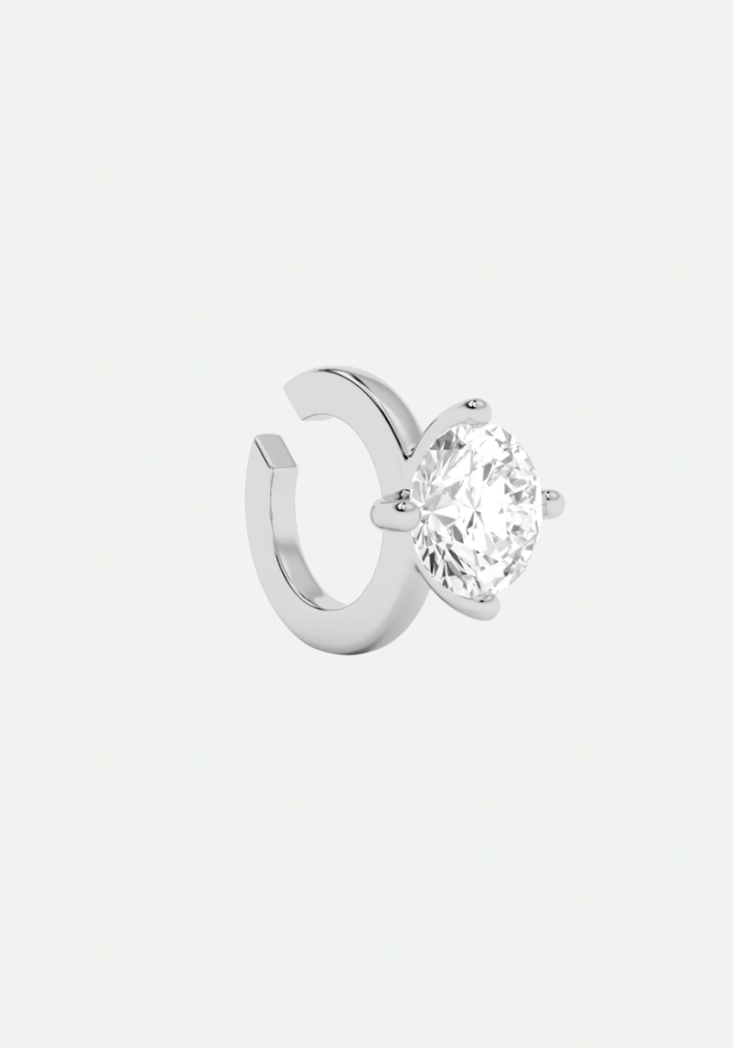 Solitaire earcuff silver