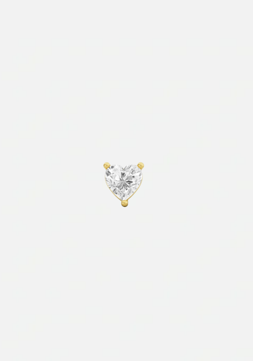 Heart diamond earstud