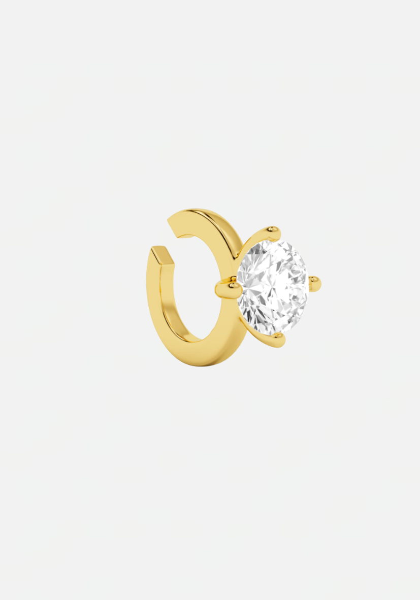 Solitaire earcuff gold