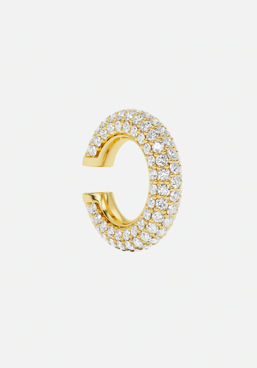 Chunky kos diamond earcuff gold