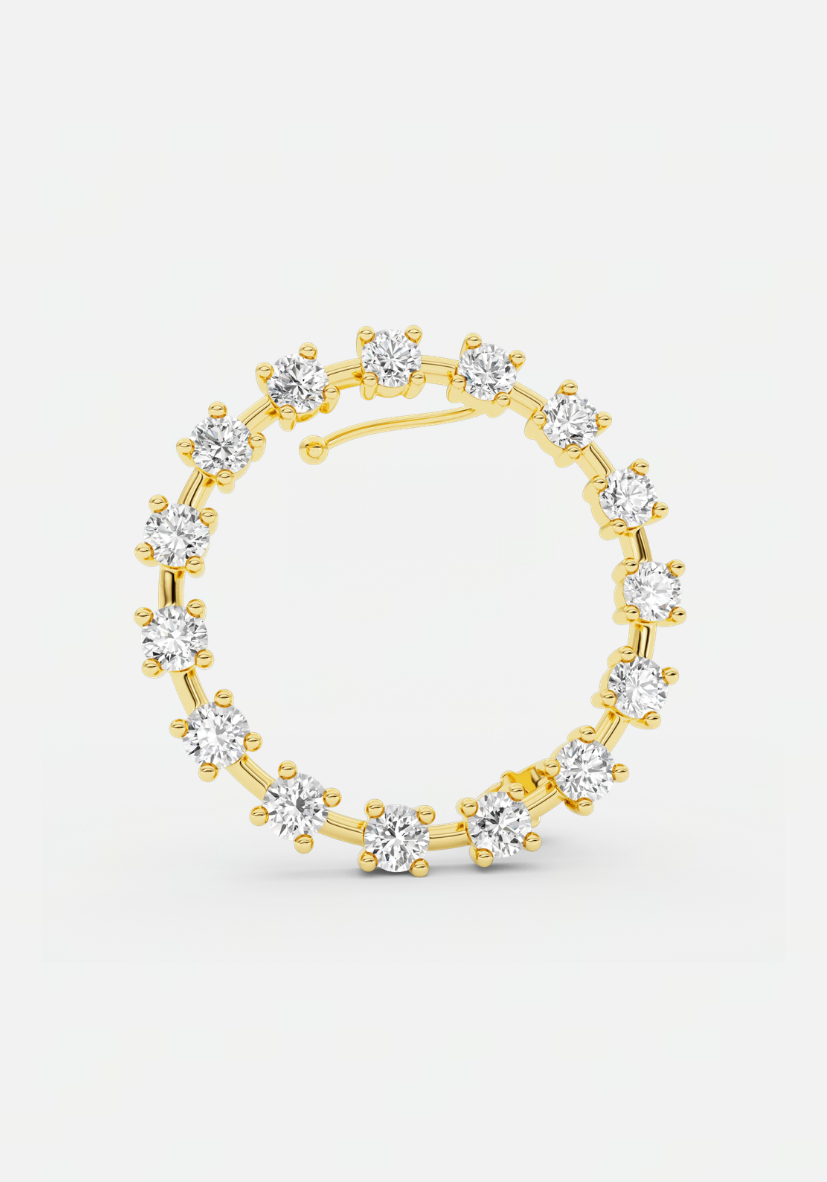 Ray diamond earstud gold