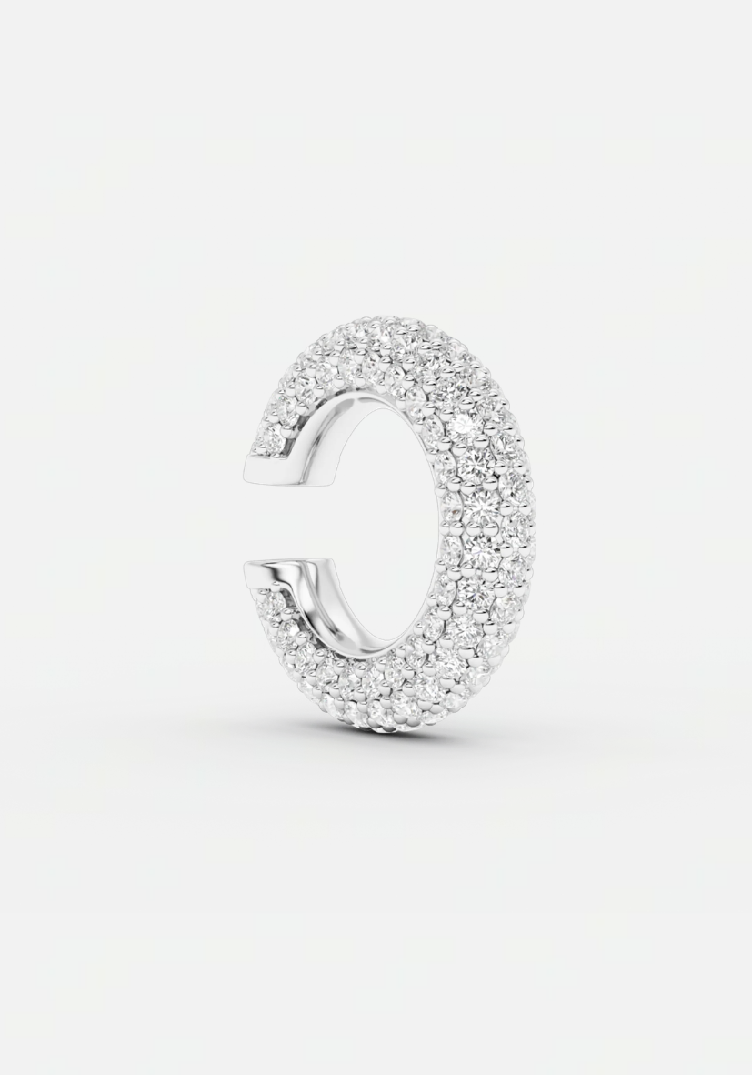 Chunky kos diamond earcuff silver