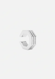 Edge small stripe earcuff silver