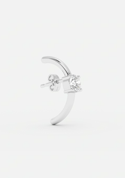 Solitaire Hug Earstud Silver