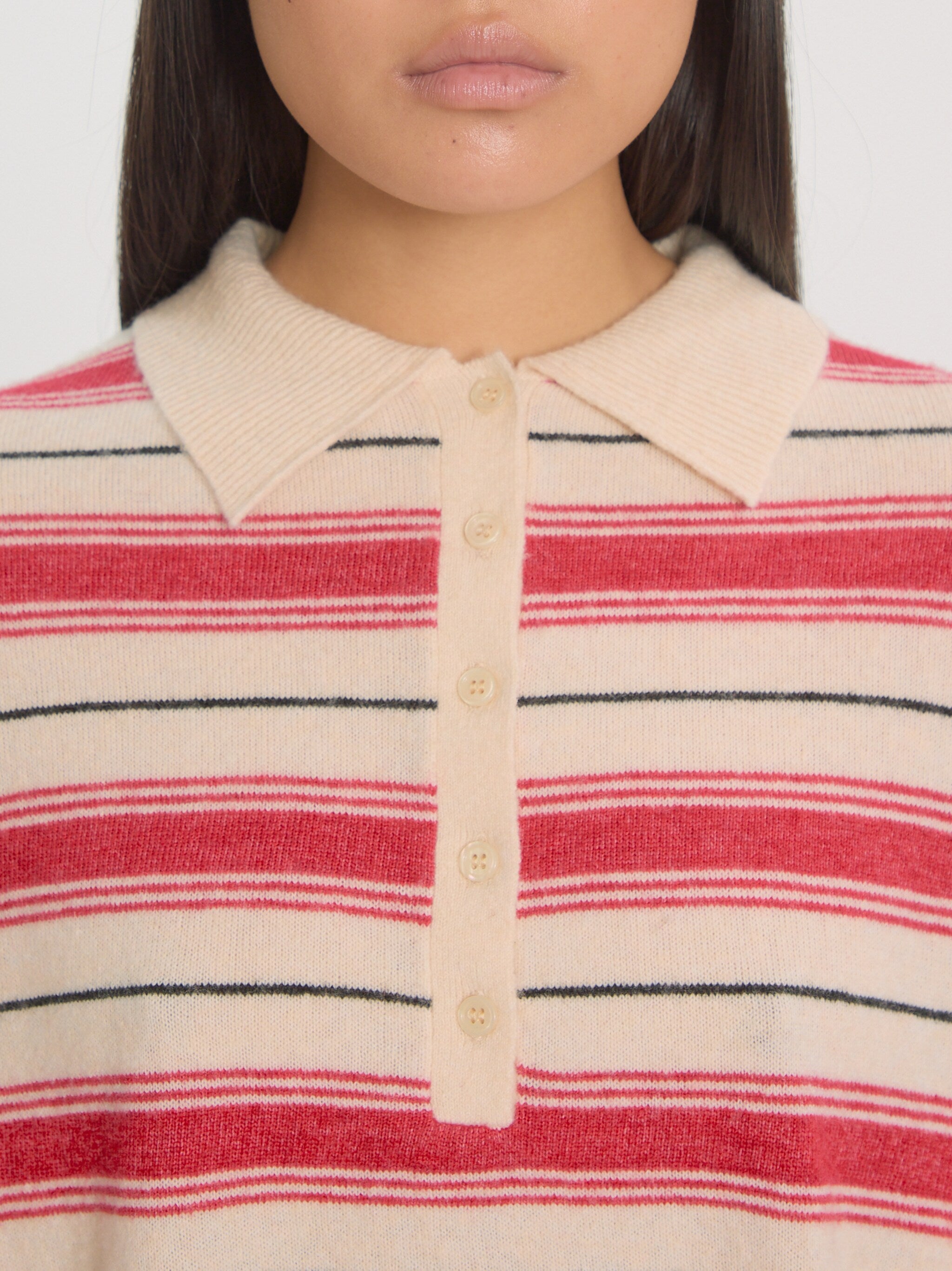 Gerit jumper vanilla red stripe