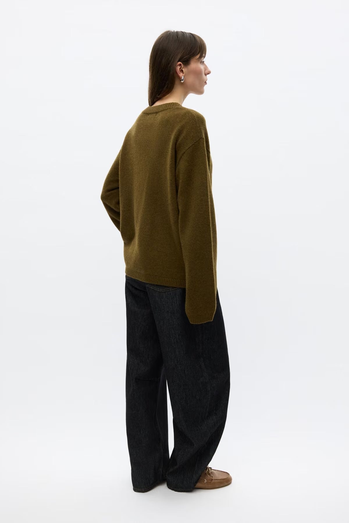 Enelise ls cardigan dark olive