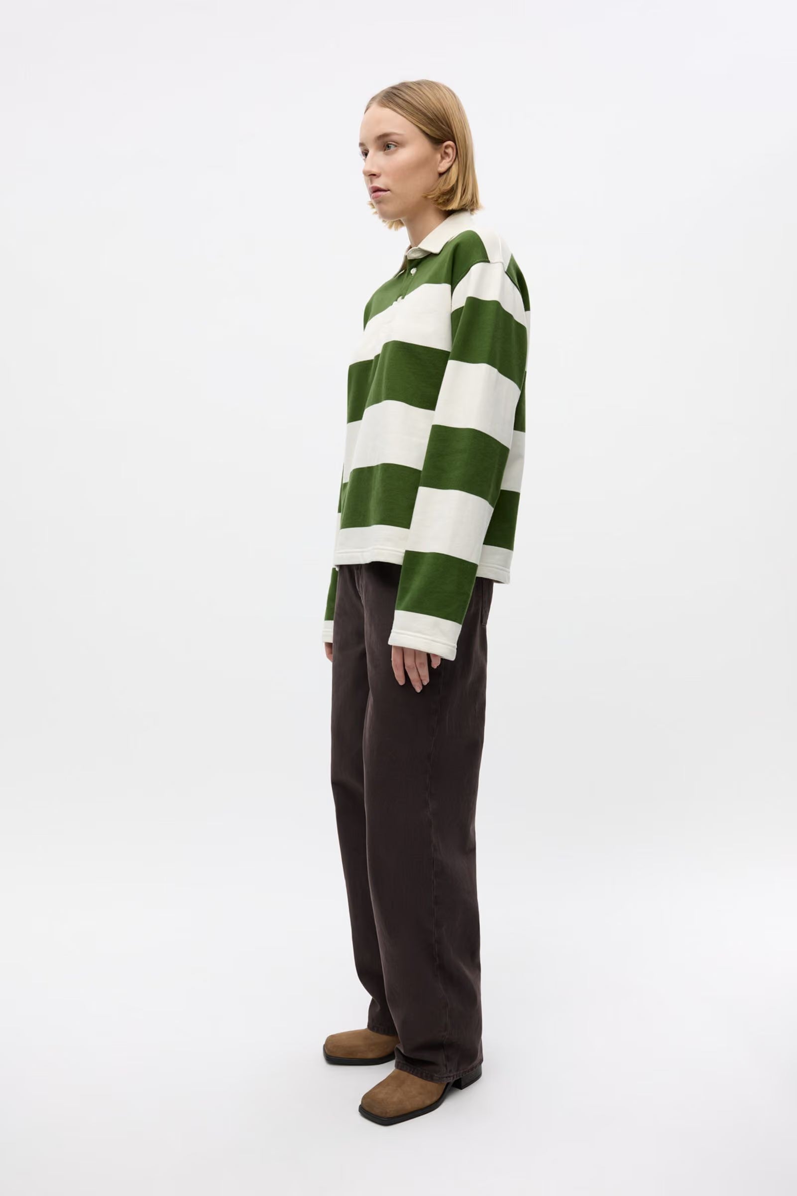 Entour ls polo chive gardenia stripe