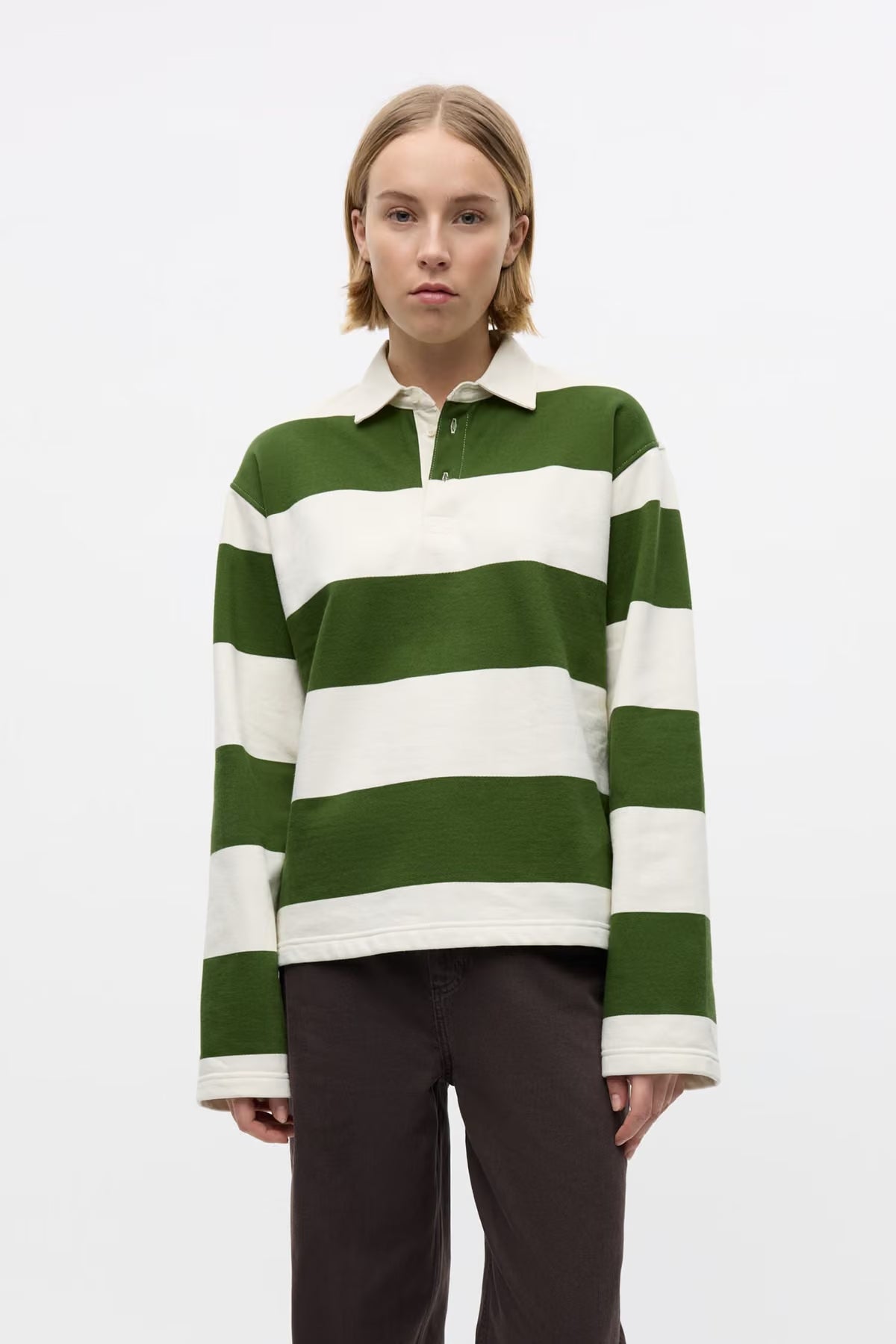 Entour ls polo chive gardenia stripe