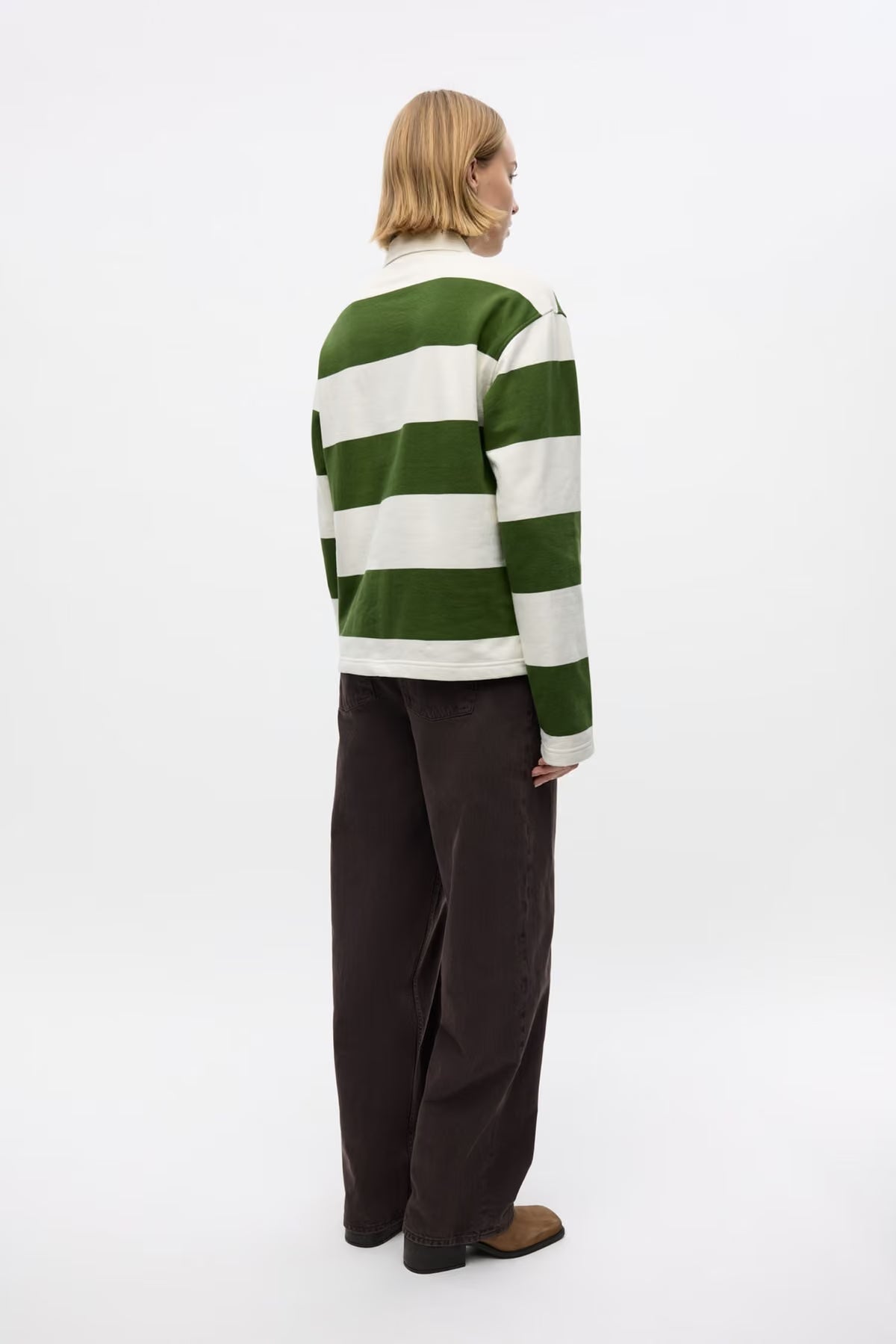 Entour ls polo chive gardenia stripe