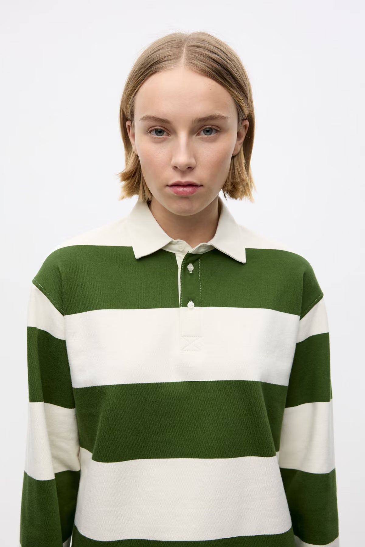 Entour ls polo chive gardenia stripe