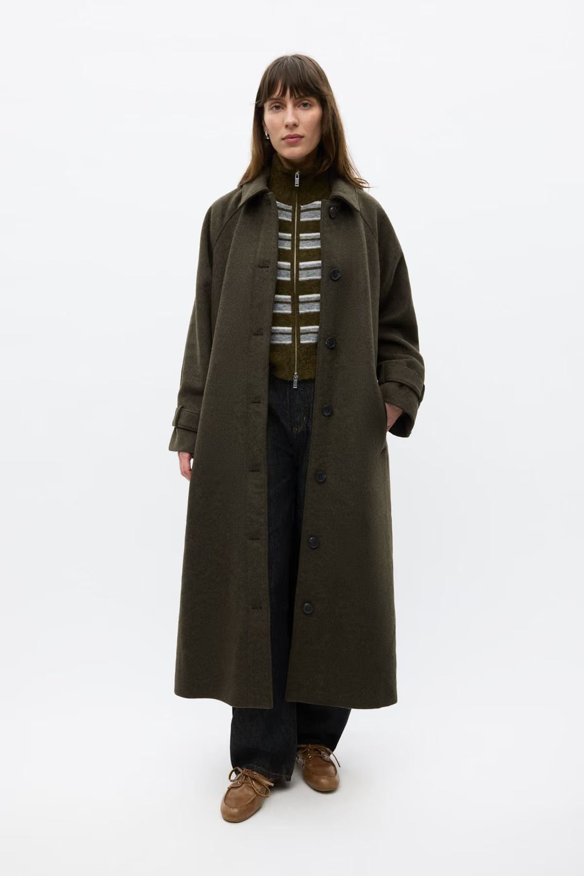 Enseneca wool jacket dark olive