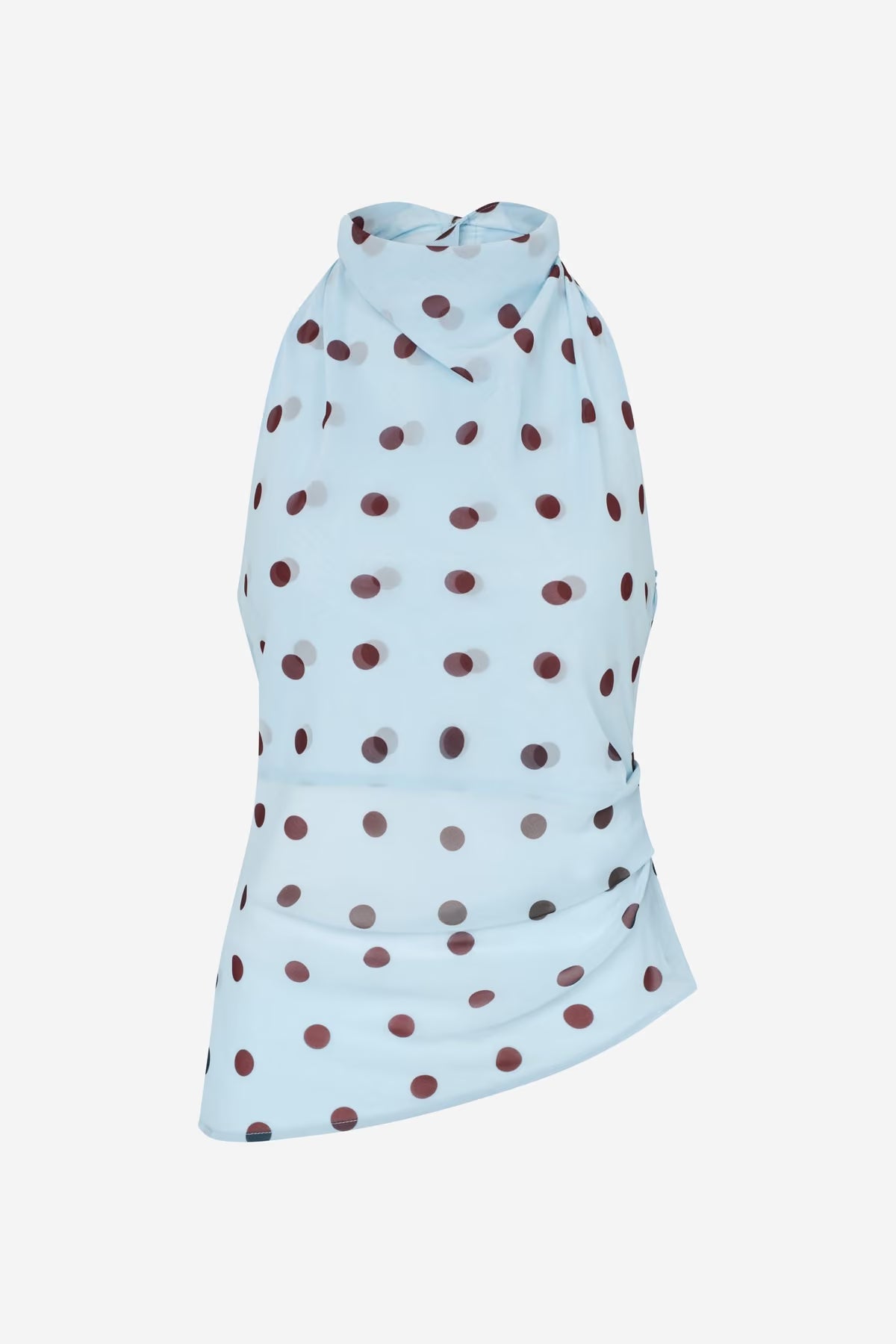 Enyarsi top blue maroon polka dot