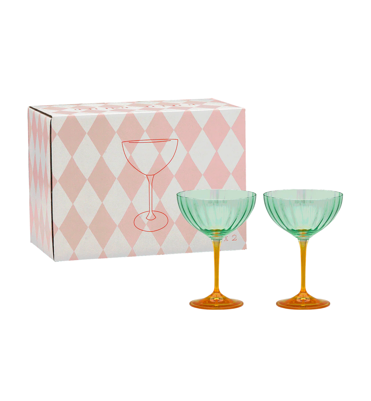 Jazzy Arancia Optic Champagne Glass Set of 2