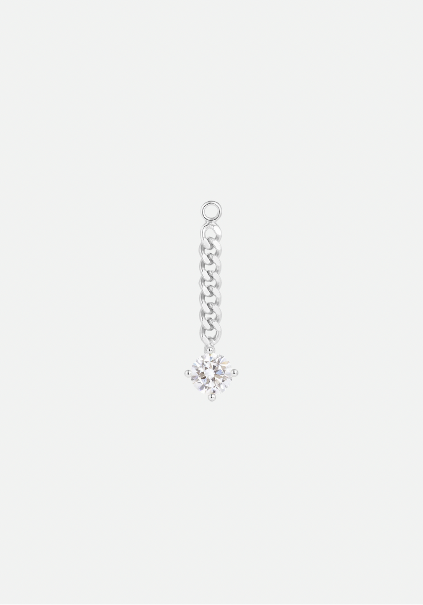 Diamond On A Chain Charm Silver