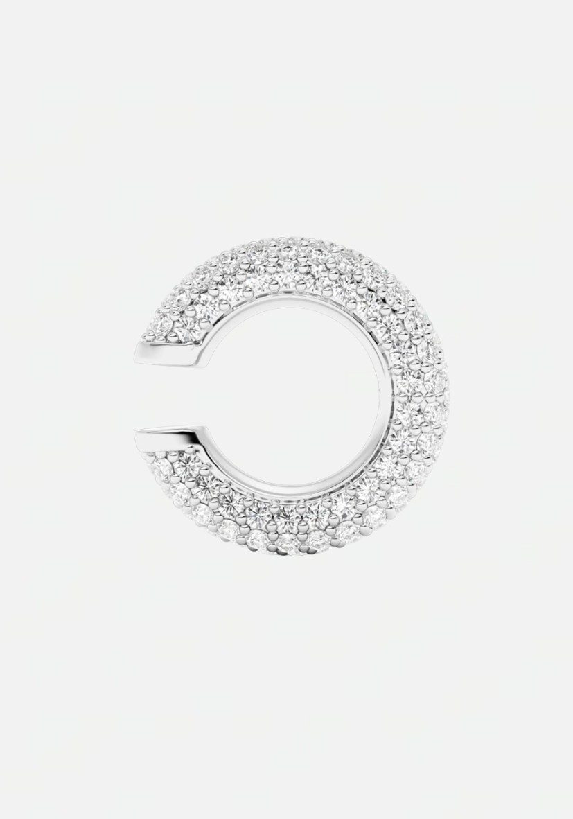Chunky kos diamond earcuff silver