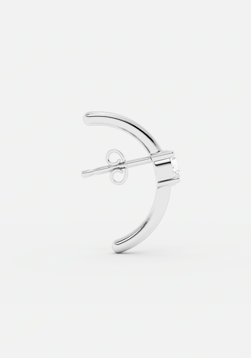 Solitaire Hug Earstud Silver