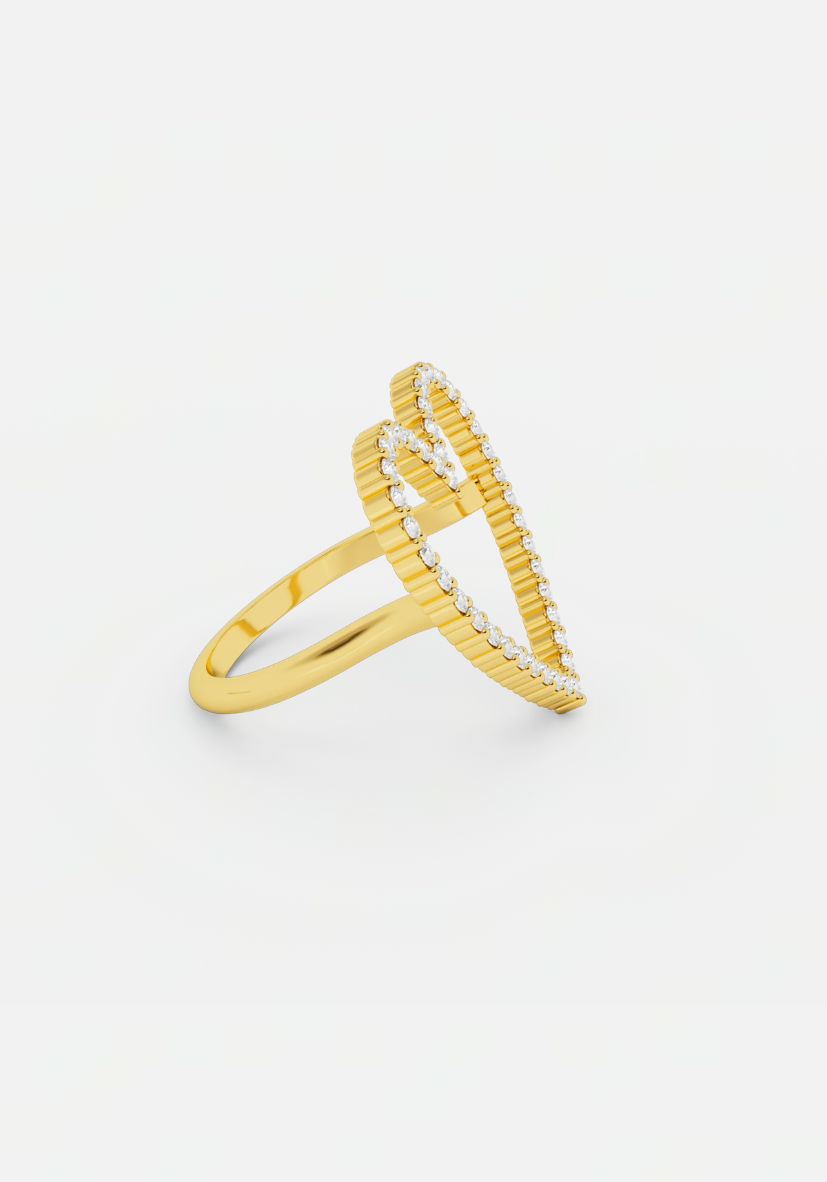 Heart diamond ring gold