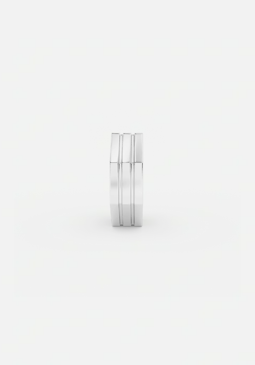 Edge small stripe earcuff silver