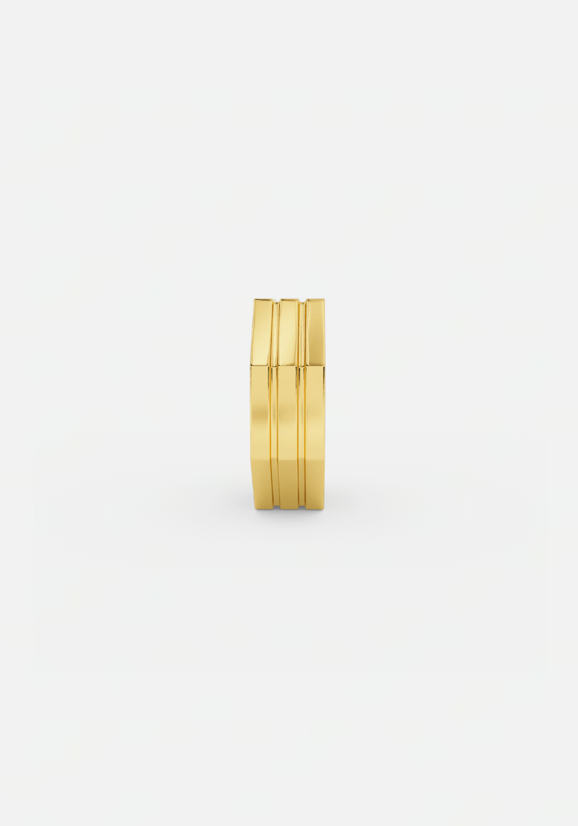 Edge small stripe earcuff gold
