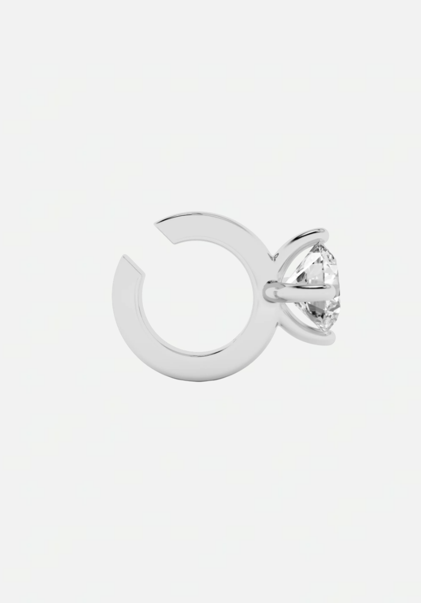 Solitaire earcuff silver