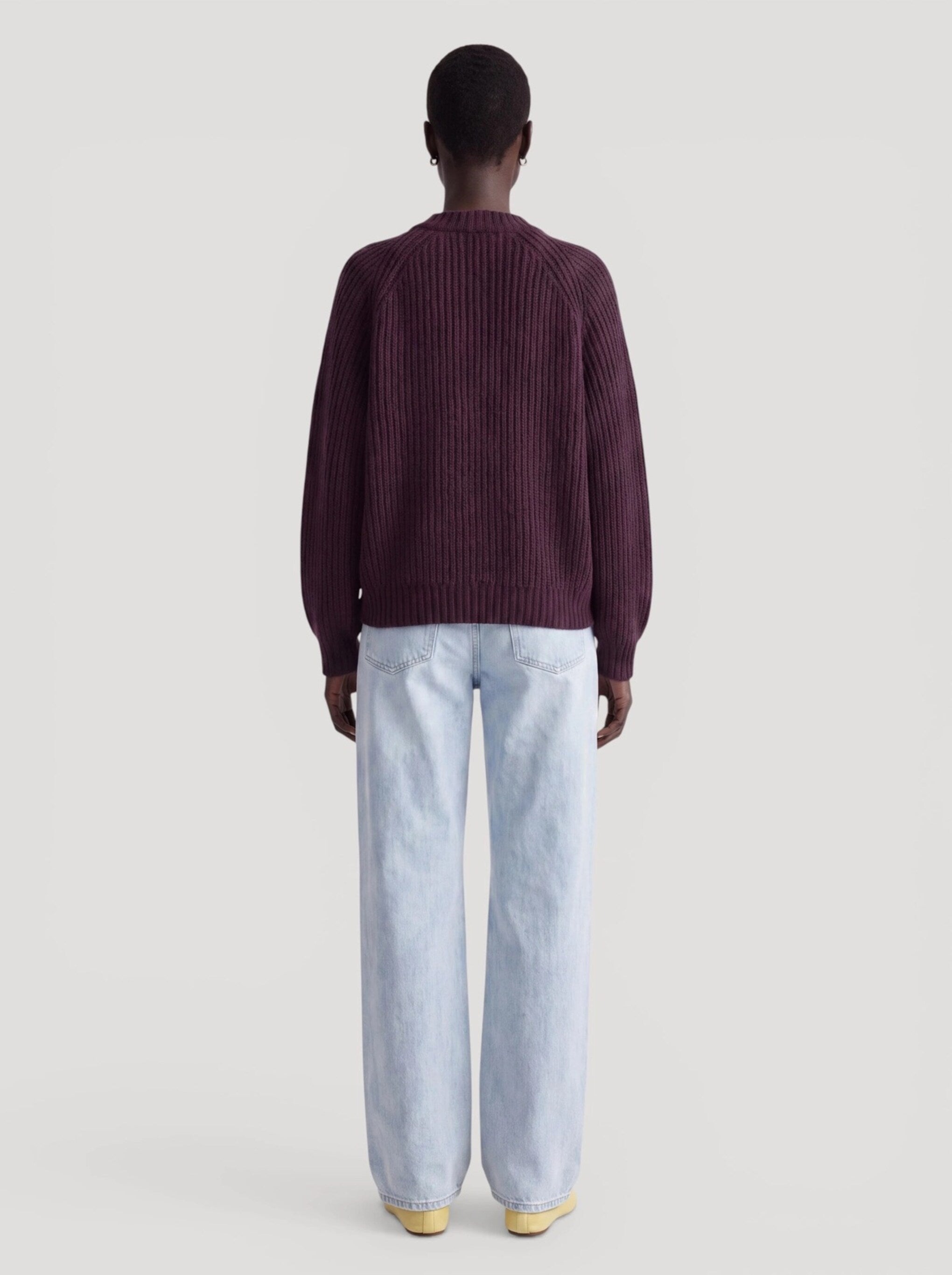 rani bomber cardigan prune purple