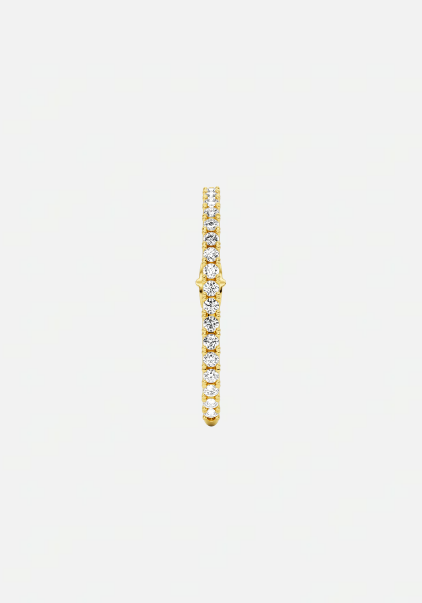 Long diamond hug earstud gold