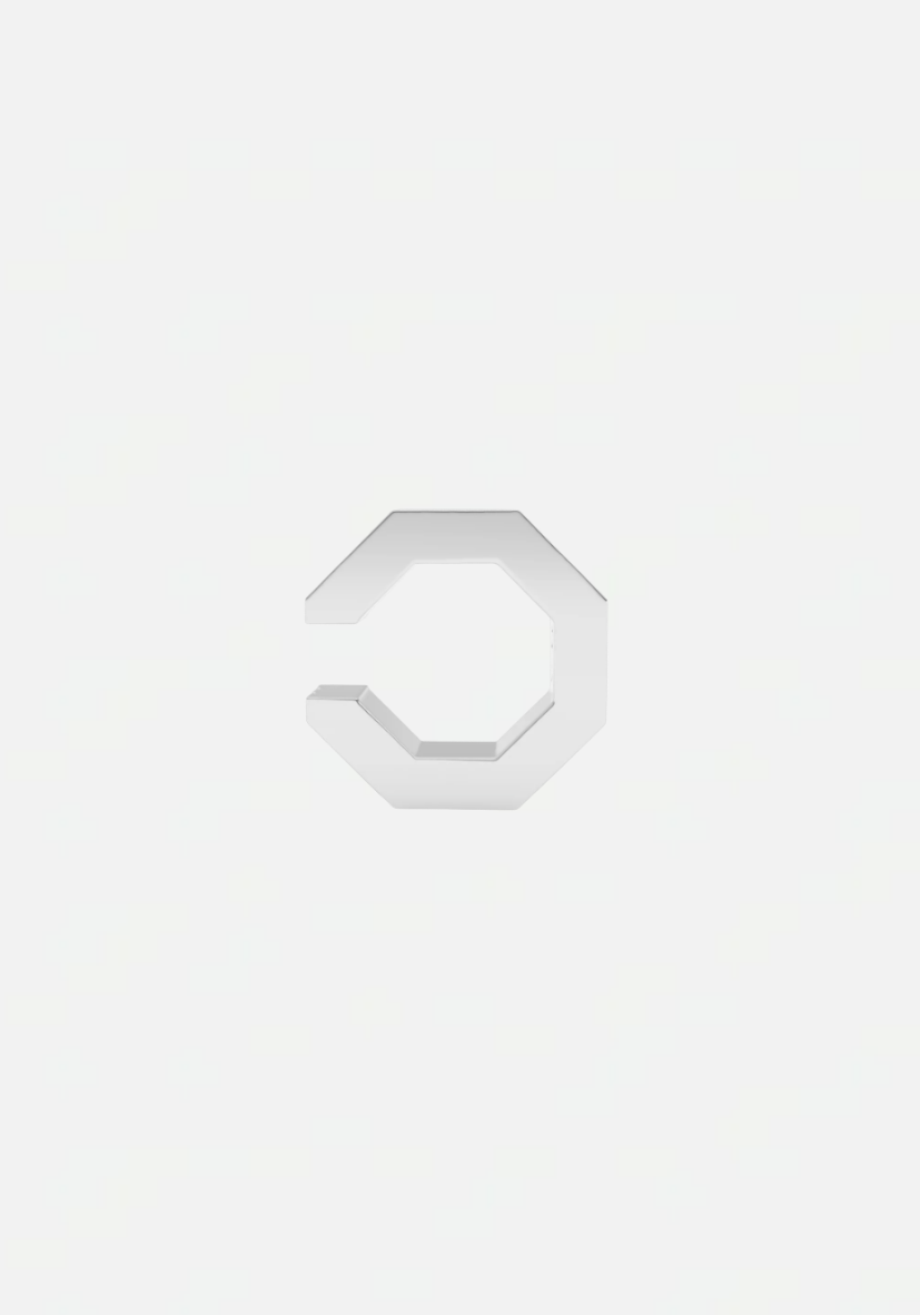 Edge small stripe earcuff silver