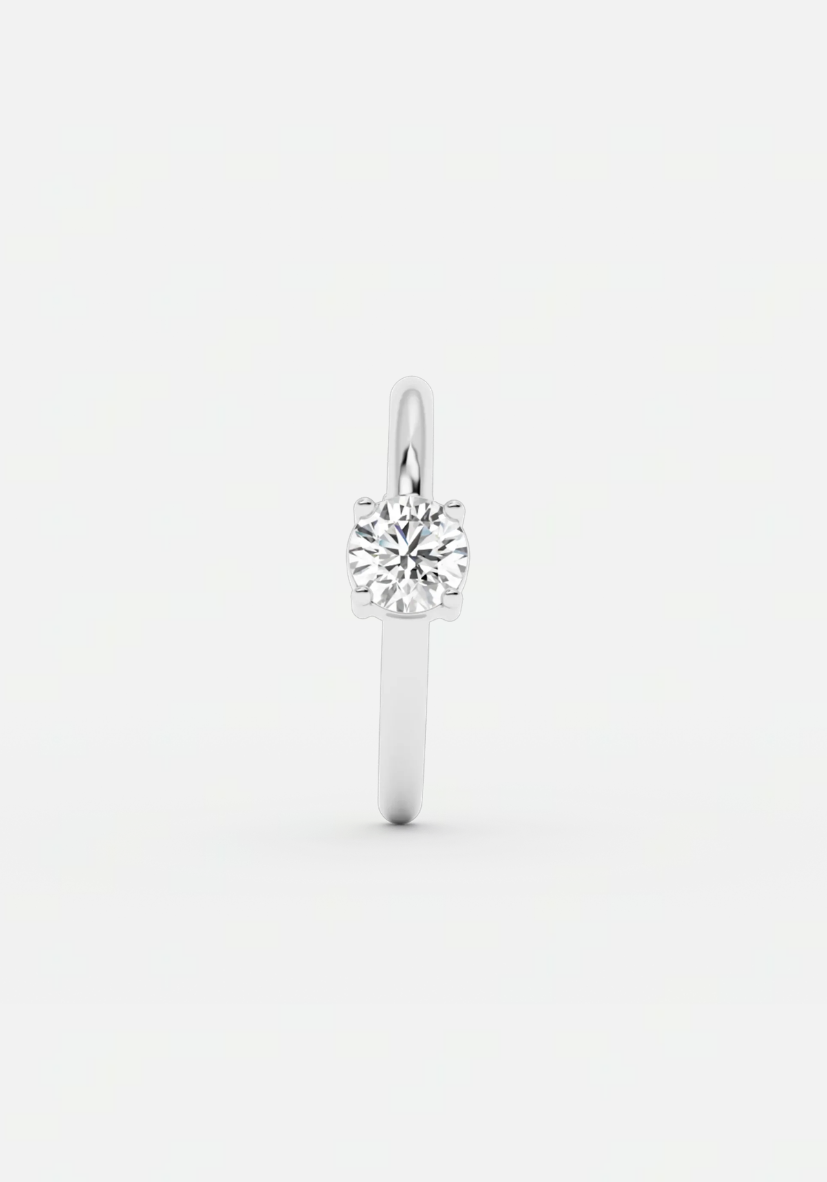 Solitaire Hug Earstud Silver