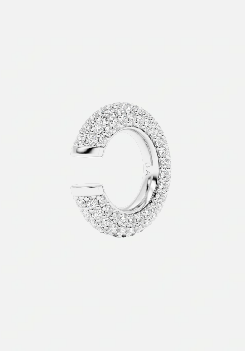 Chunky kos diamond earcuff silver