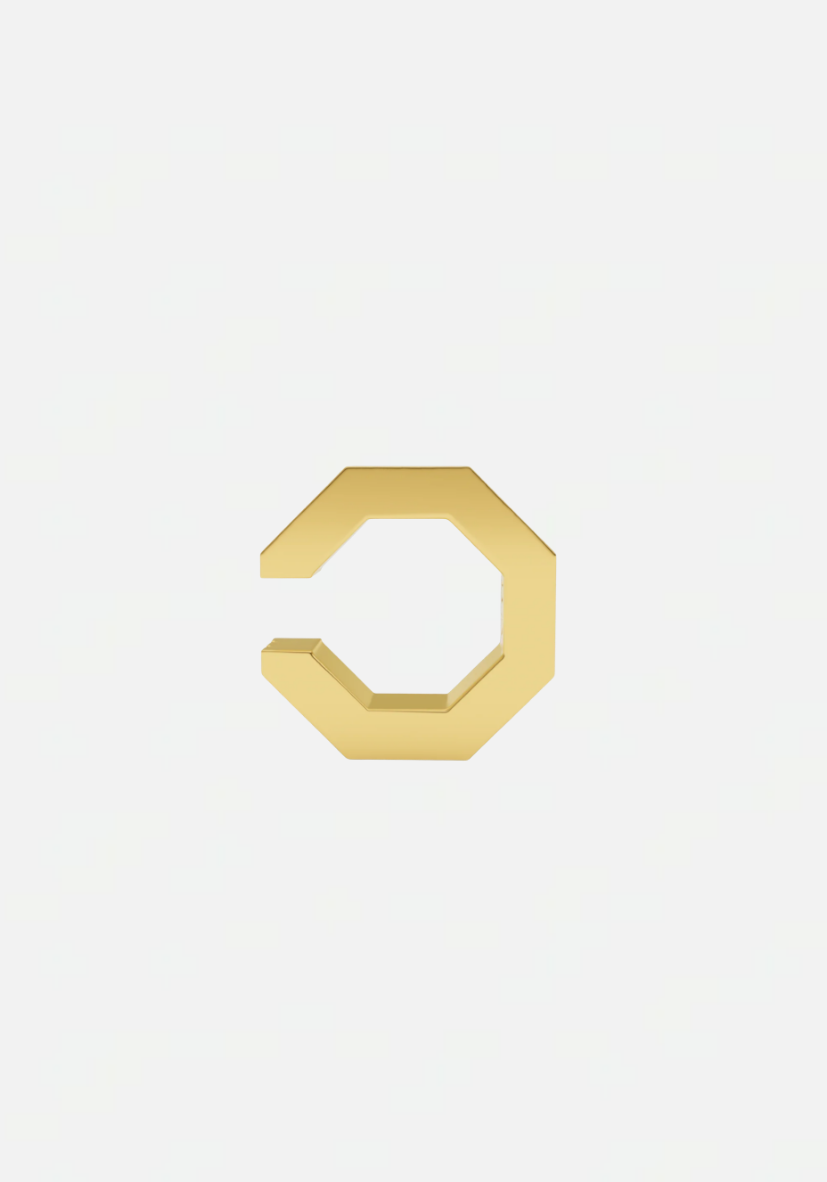 Edge small stripe earcuff gold