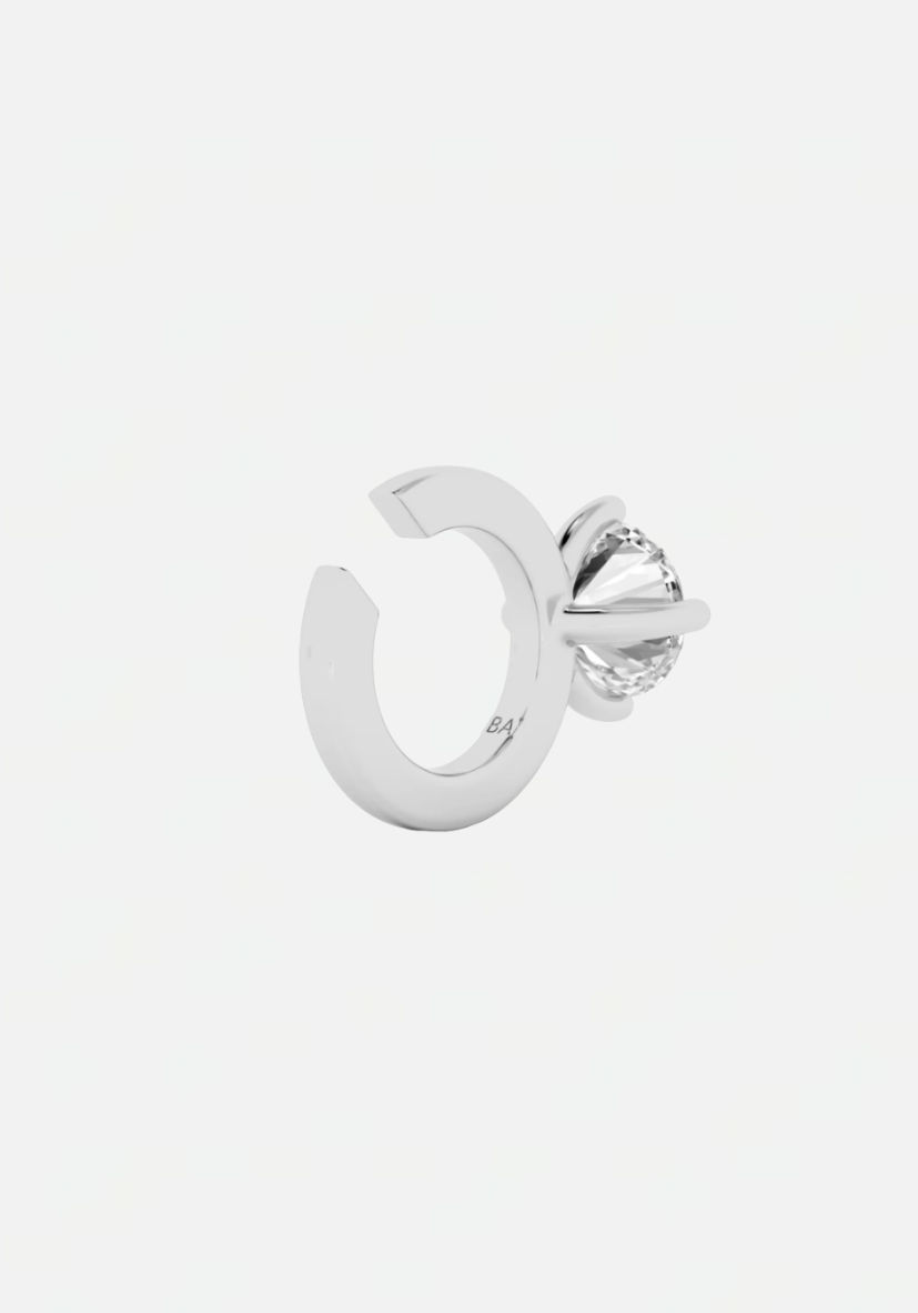 Solitaire earcuff silver