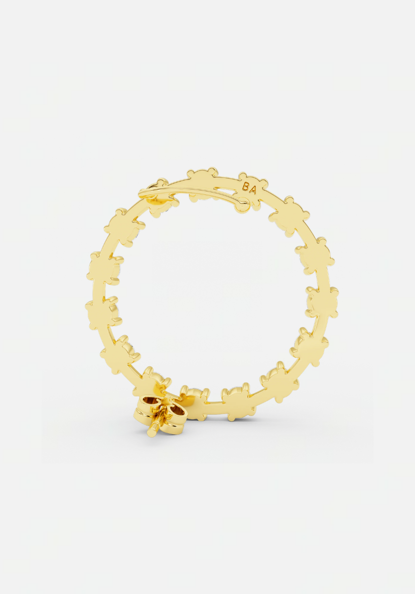 Ray diamond earstud gold