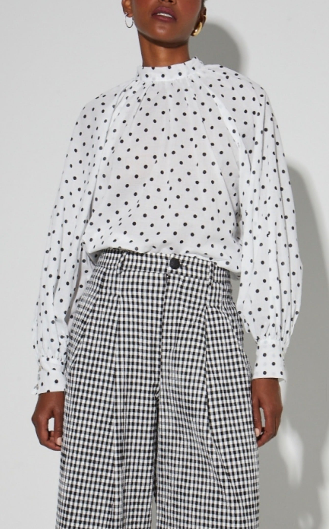 Blouse ilona polka dot white
