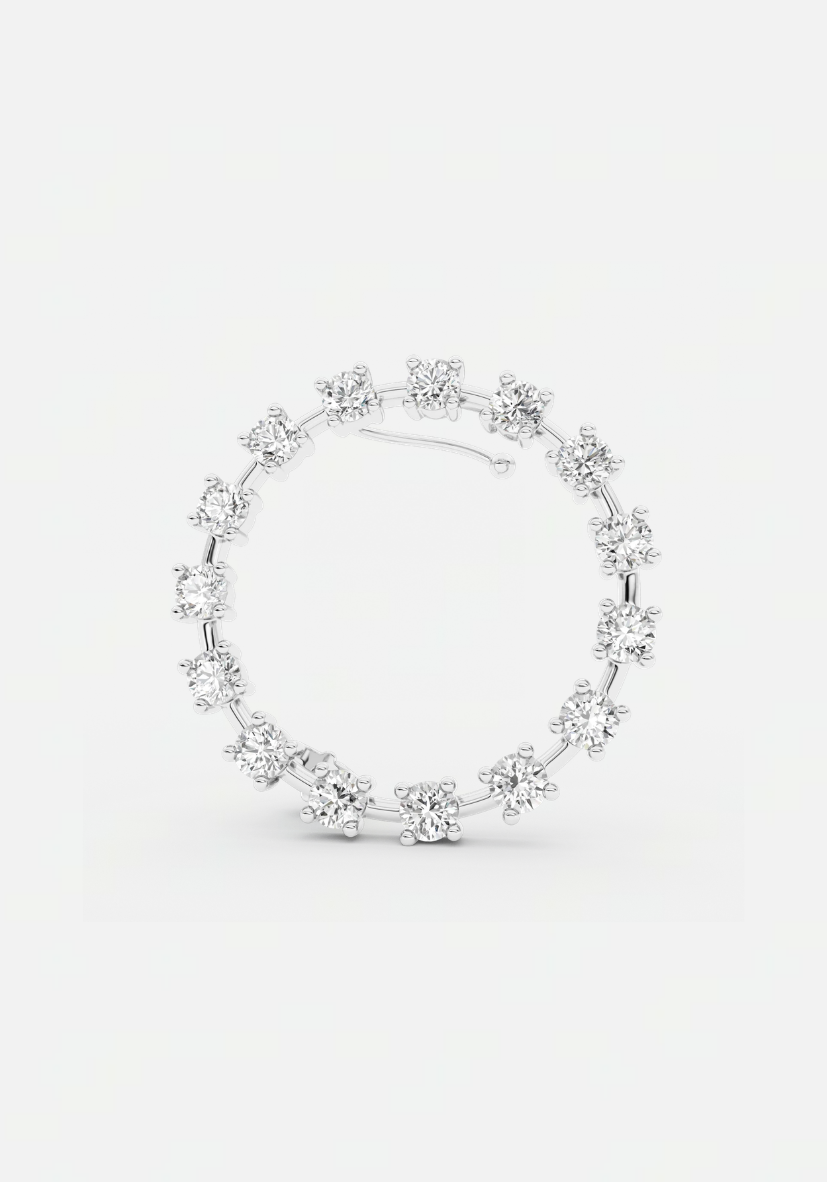 Ray diamond earstud silver