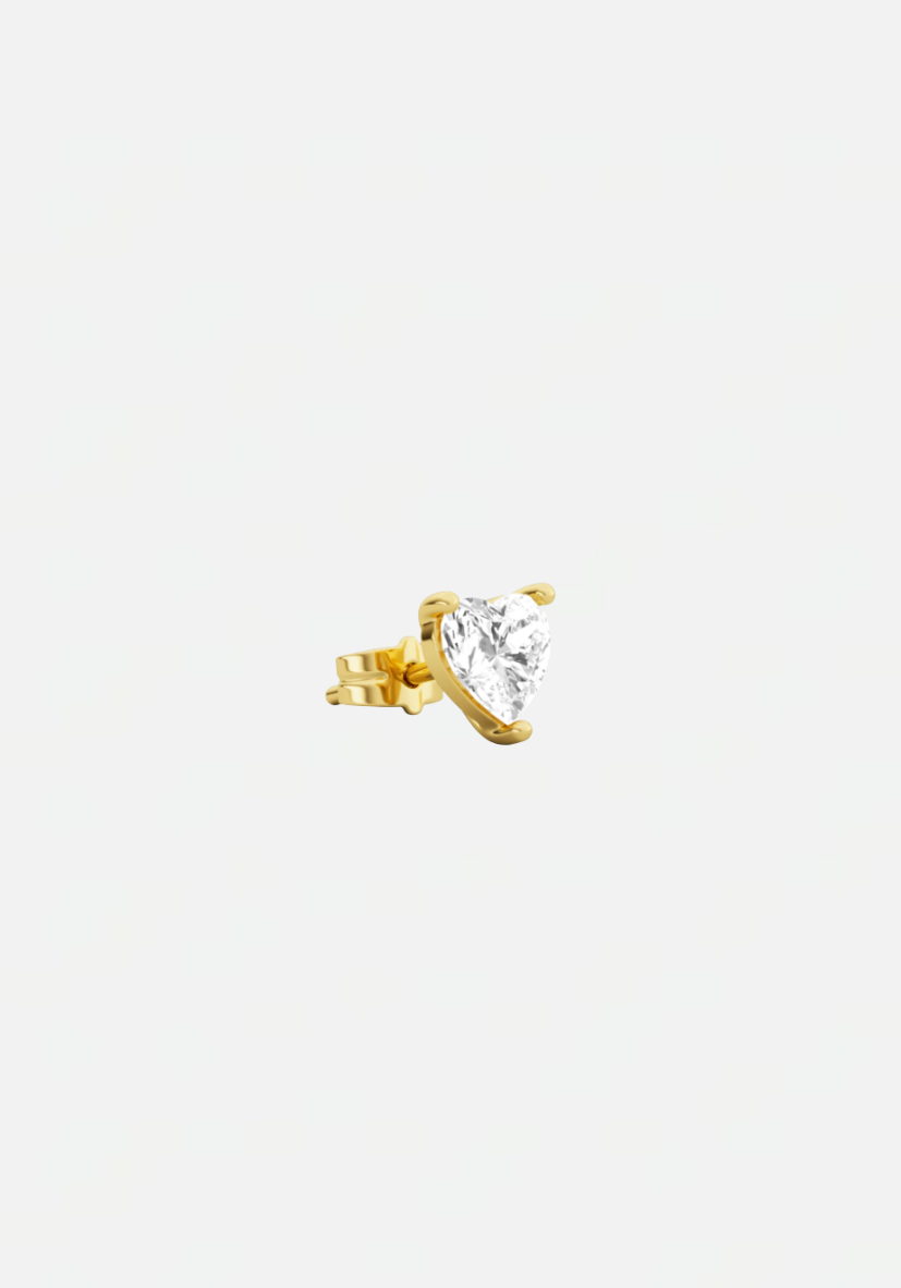 Heart diamond earstud