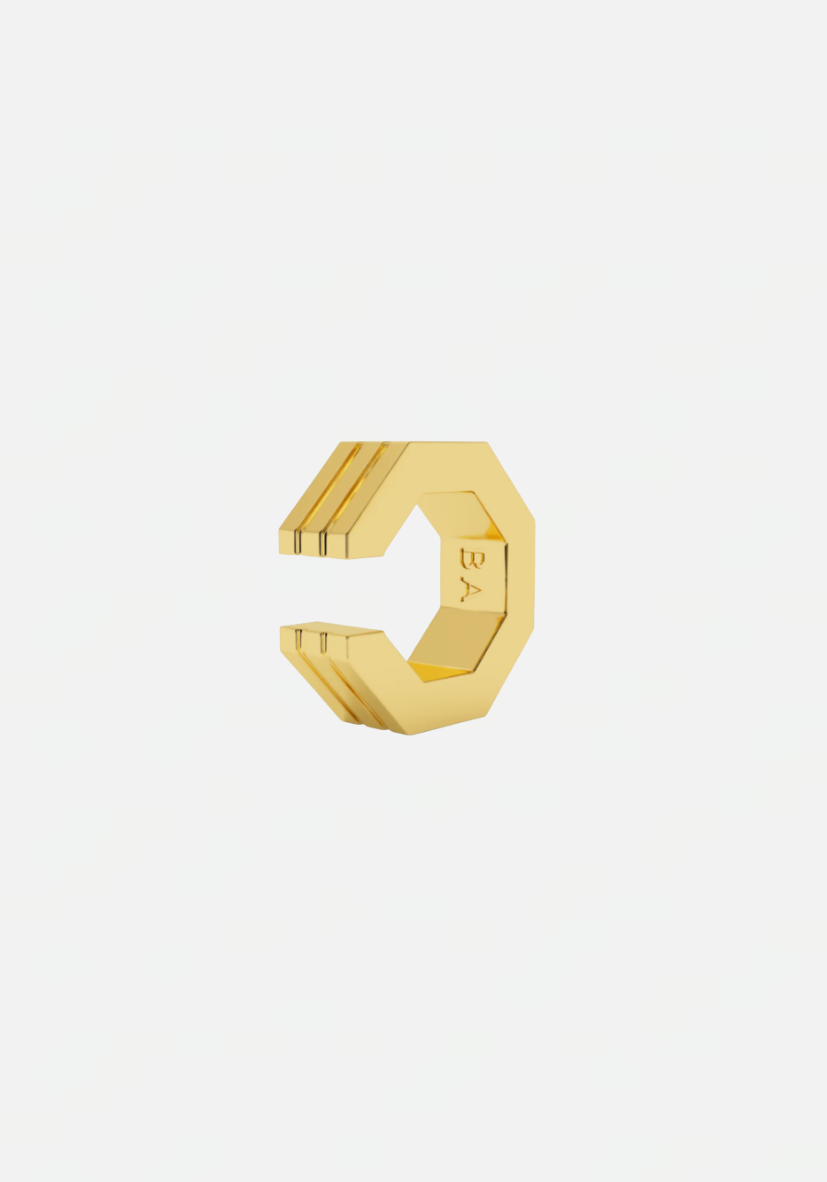 Edge small stripe earcuff gold