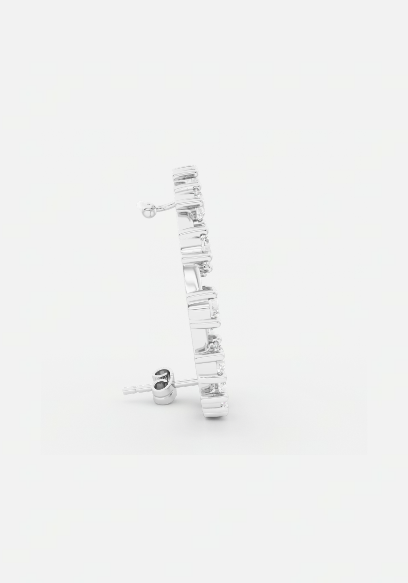 Ray diamond earstud silver