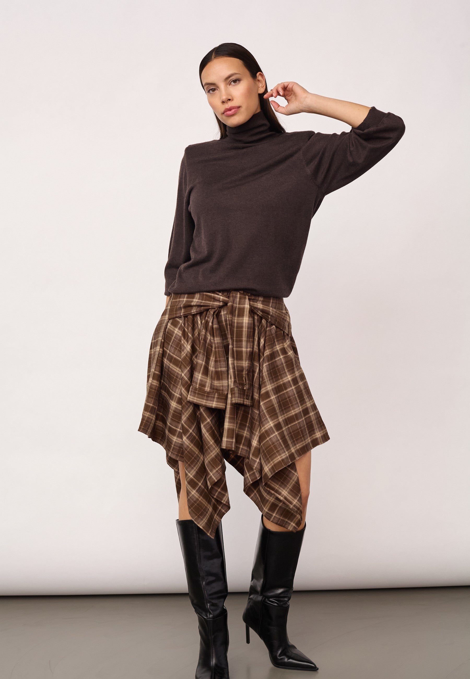 DagnyCC Check Tie Skirt